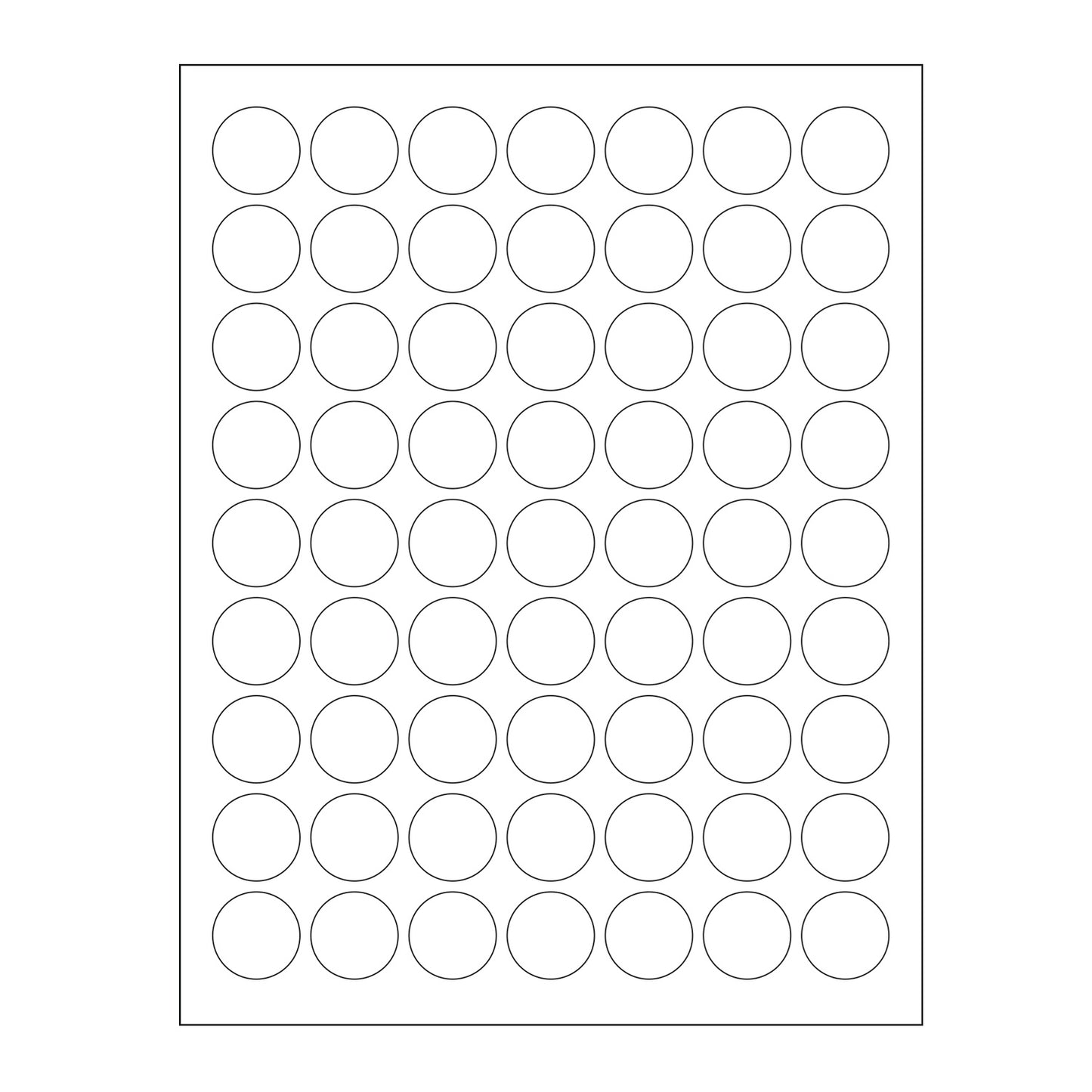 1" Circle (63 Labels/Sheet) 100 Sheets