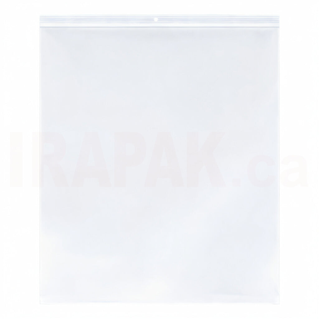 Extra-large reclosable poly bags 13" x 15" made from high quality polyethylene 2 mil clear