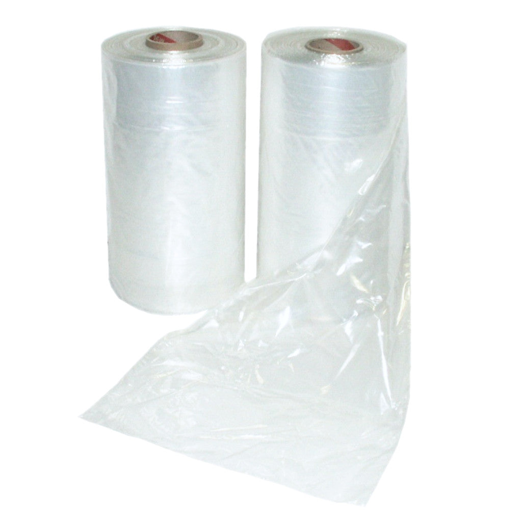 Two rolls of clear plastic bags 100% food approved poly bags.