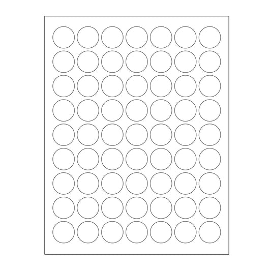 1" Circle (63 Labels/Sheet) 100 Sheets