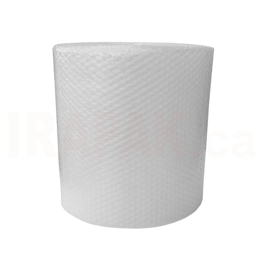 12 inch wide bubble cushioning roll, 75 feet long, 3/16 inch bubbles, perforated every 12 inches for packing dishes.