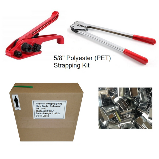 Pallet Strapping Kit with Tools 5/8" Polyester Strap