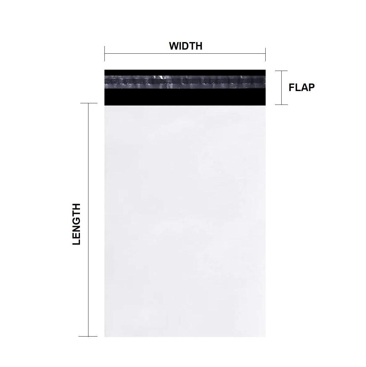 How to measure poly mailers dimension, length, width plus flap