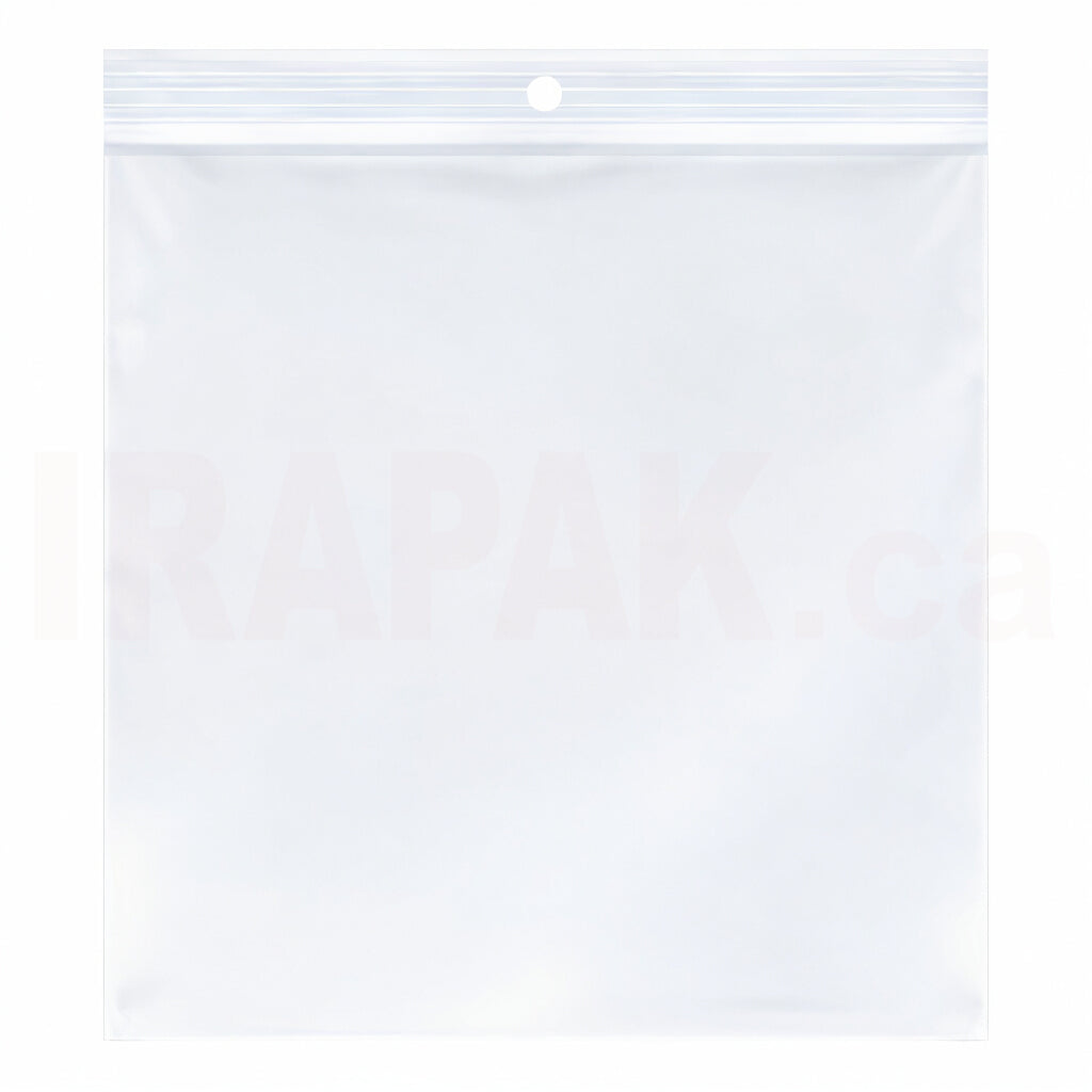 6x6 inch 4 mil square poly bag with hang hole for CDs, DVDs, fresh tortillas, and more.