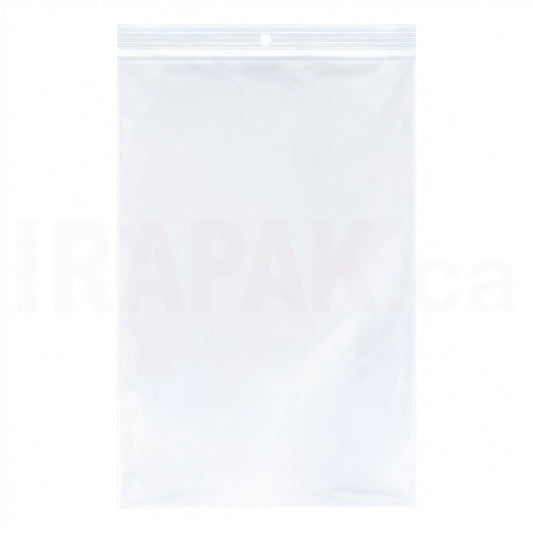 6x9 inch 4 mil industrial zip bag for paperback books, surgical masks, art prints, and more.