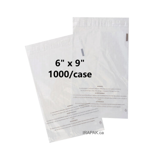 Small suffocation warning bags for apparel, kids clothing and other small items, easy to peel and seal closure