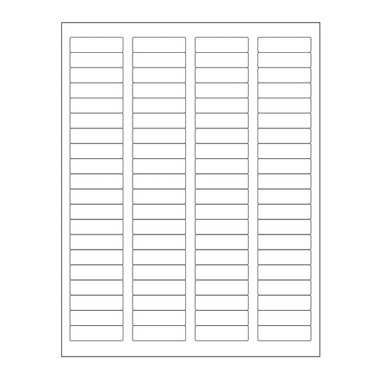1 3/4" x 1/2" laser and inkjet labels are used in mailing, return address labeling, price tagging, and product identification