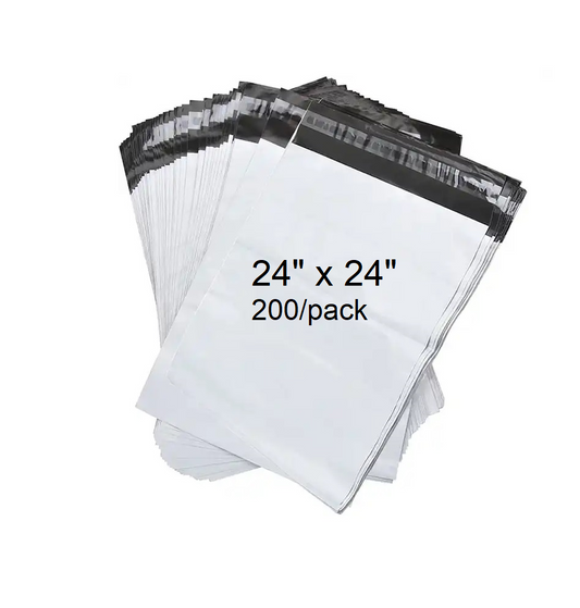 Large apparel shipping bags 24”x24” for e-commerce, high-quality 2.8 mil plastic with a pressure sensitive adhesive