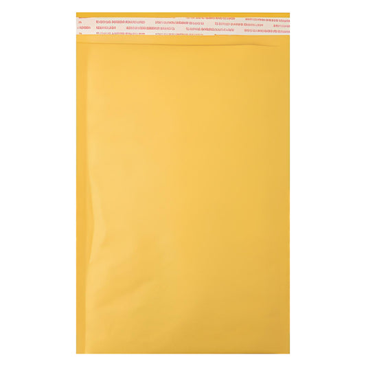 Mid size 2 yellow kraft mailers 8.5x12 inches with self seal strip for hardcover book delivery.