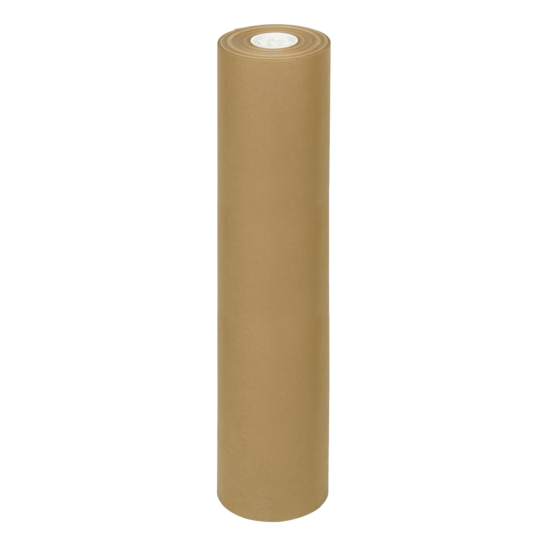 48 inch wide DD80 recycled kraft paper roll with a 7.5 inch outer diameter for wrapping and surface protection.