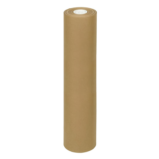 48 inch wide DD80 recycled kraft paper roll with a 7.5 inch outer diameter for wrapping and surface protection.