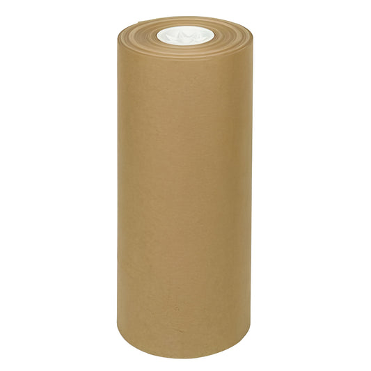 24 inch wide DD40 recycled kraft paper roll with a 7.5 inch outer diameter for packing and void fill.