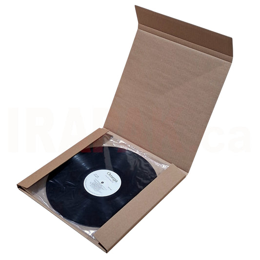 ECT-32 B-flute Kraft corrugated cardboard vinyl record mailer featuring standard flat edge design for shipping 1-2 LPs.