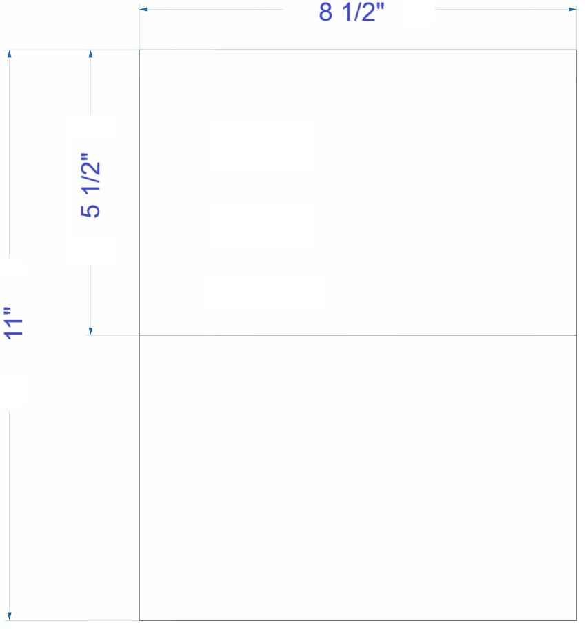 8.5 x 5.5" (2 Labels/Sheet) 100 Sheets