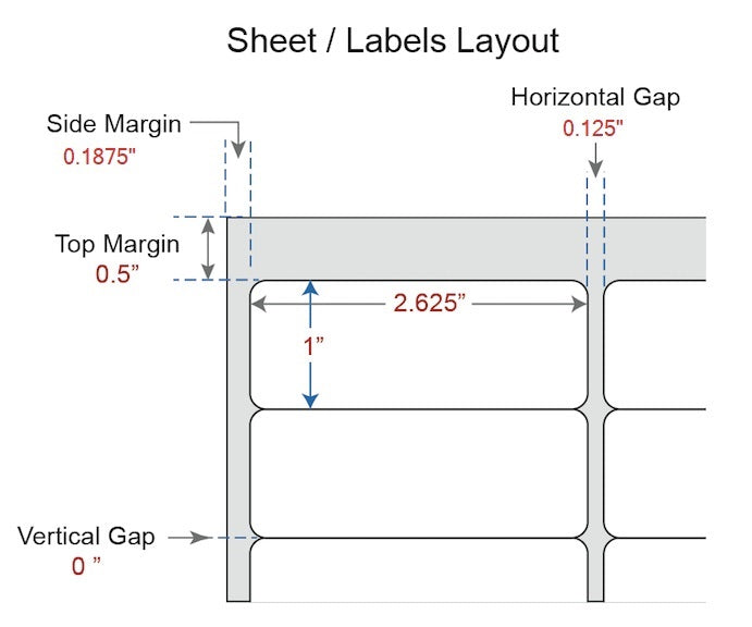Shipping Address Labels 1" x 2 5/8" BULK PACK