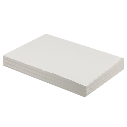 Stack of 800 pre-cut 18x24 inch white newsprint wrapping sheets for moving and shipping.