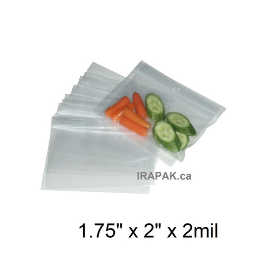 1.75" x 2" Reclosable Poly Bags 2 Mil Clear (1000/cs)