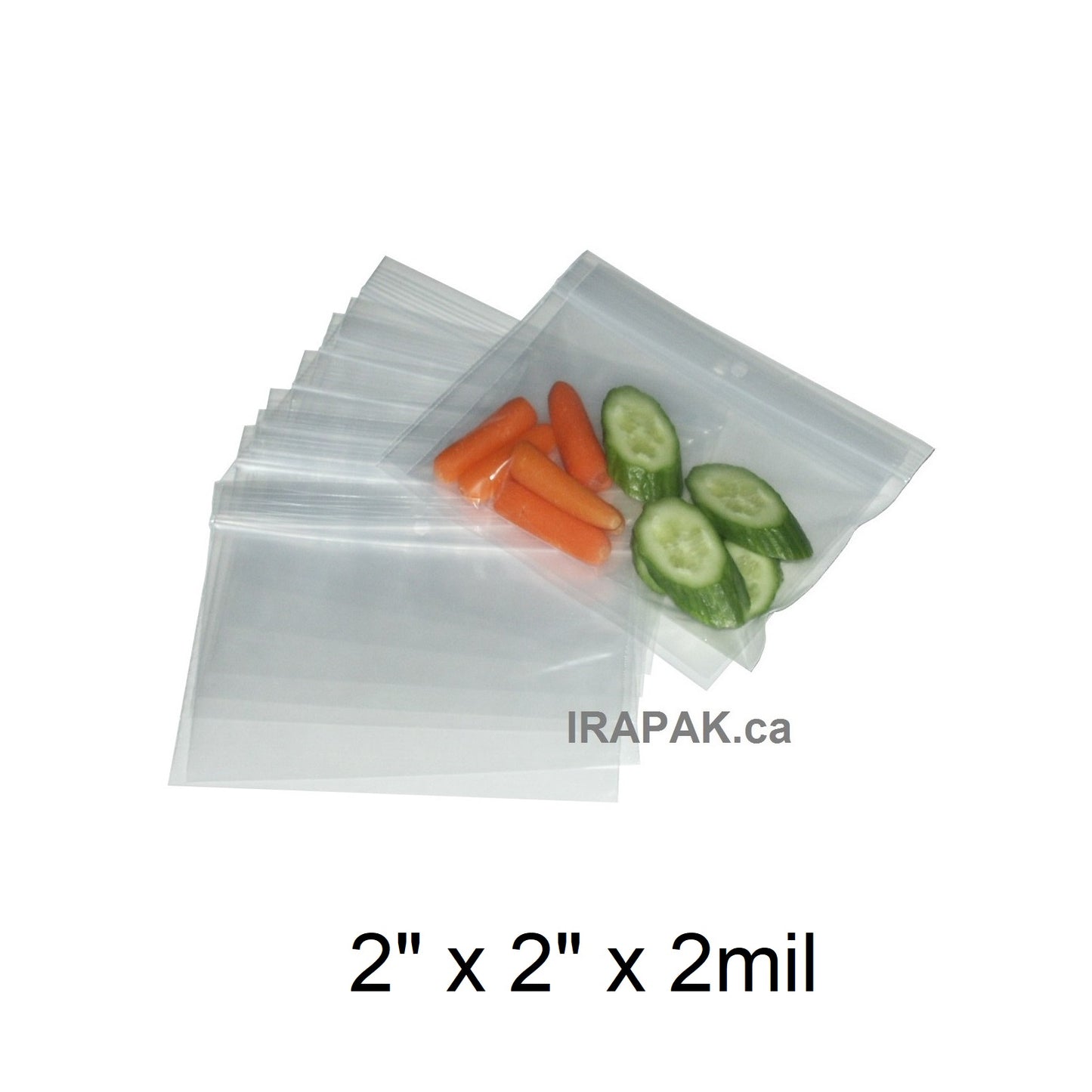 2" x 2" Reclosable Poly Bags 2 Mil Clear (1000/cs)