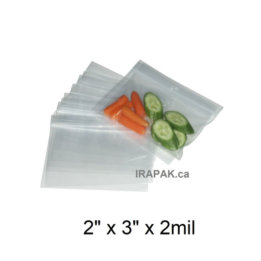 2" x 3" Reclosable Poly Bags 2 Mil Clear (1000/cs)