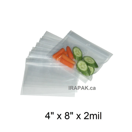 4" x 8" Reclosable Poly Bags 2 Mil Clear (1000/cs)