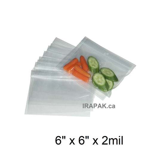 6" x 6" Reclosable Poly Bags 2 Mil Clear (1000/cs)